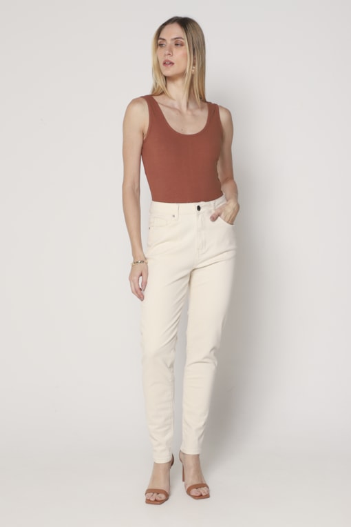 Calça Sarja Shape Skinny  Off-white