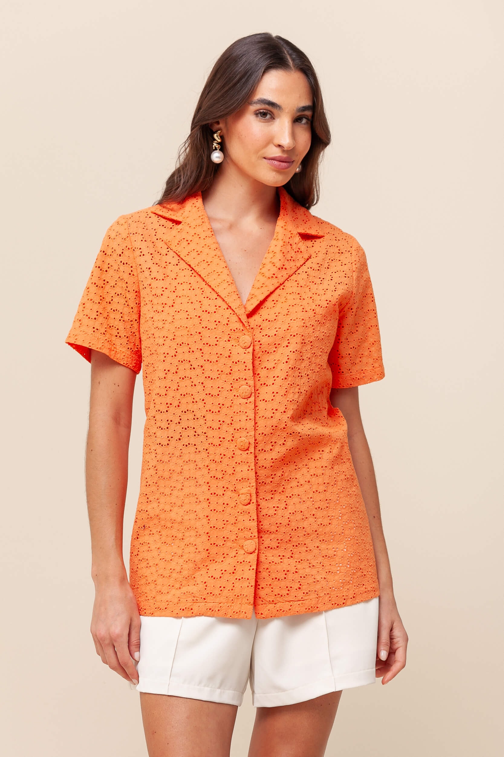 Camisa Alongada Laise Laranja