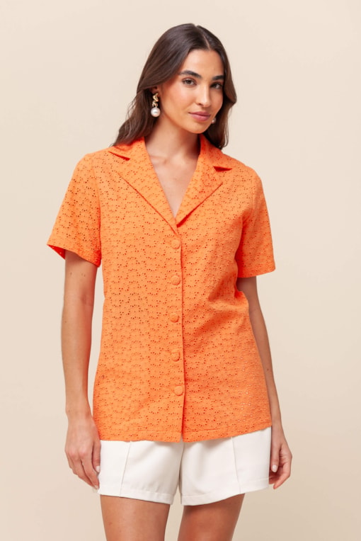 Camisa Alongada Laise Laranja