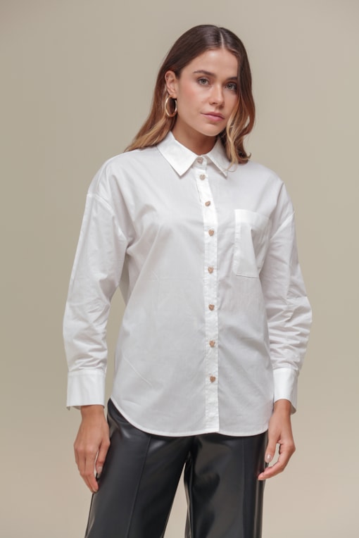 Camisa Basic Bolso  Off-white