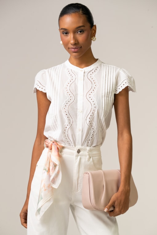 Camisa Bordado Richelieu Off-white