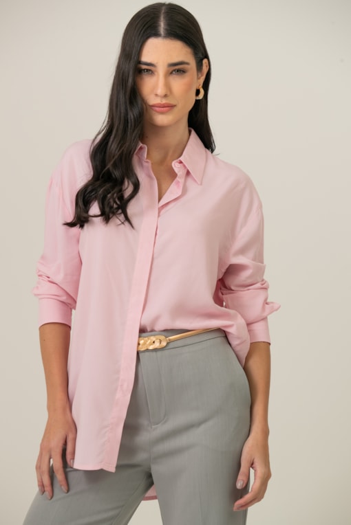Camisa Oversized Rosa
