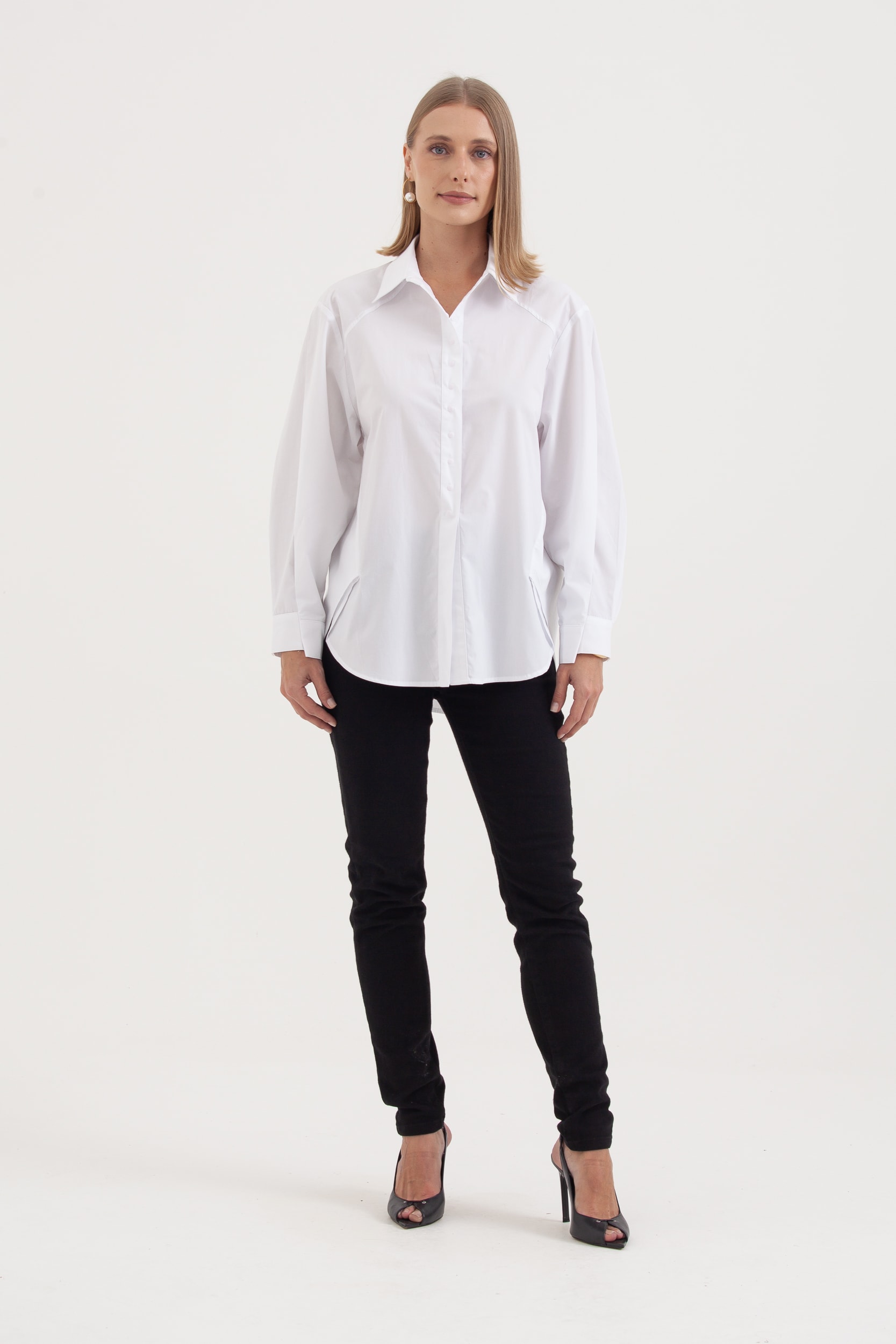 Camisa Tricoline Botões De Pressão Branco