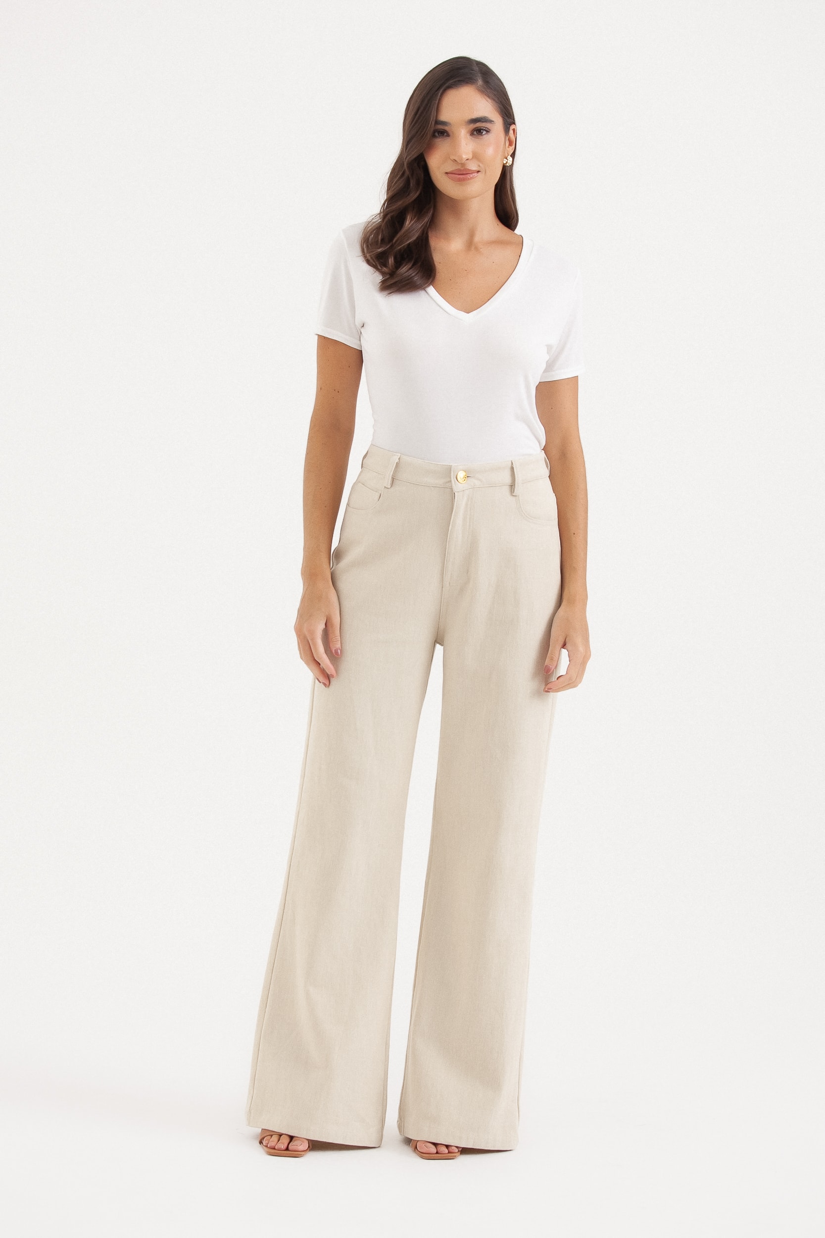 Camiseta Basic Decote V Branco