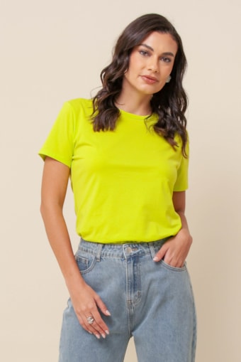 Camiseta Decote Careca Lima