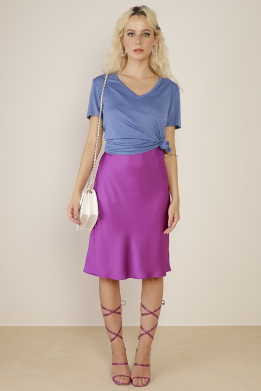 Camiseta Decote V New Year  Azul