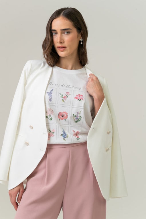 Camiseta Fleurs De Giverny Off-white