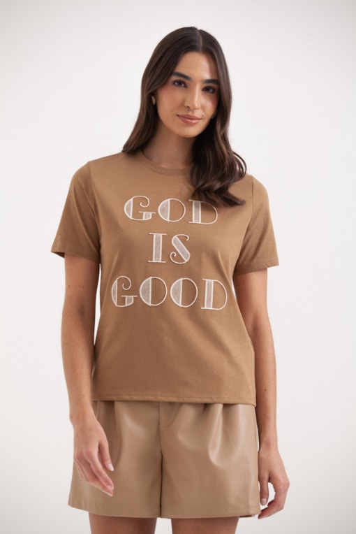 Camiseta God Is Good Bege