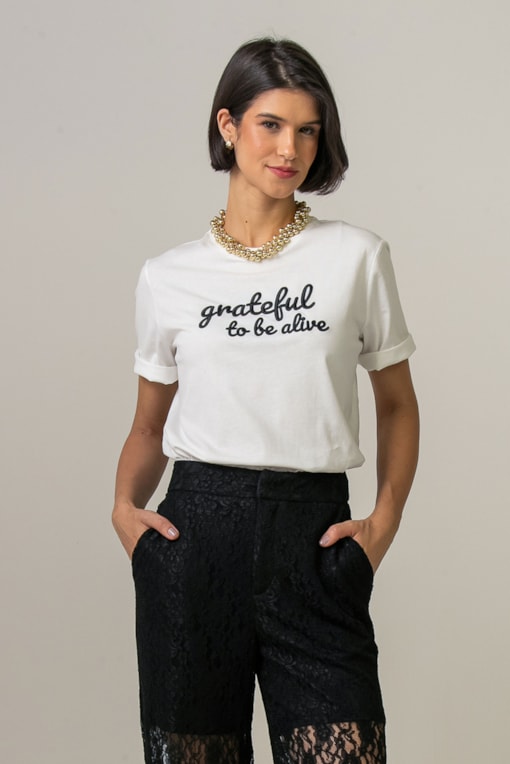 Camiseta Grateful To Be Alive Branco
