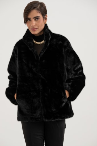 Casaco Pelo Longo Preto