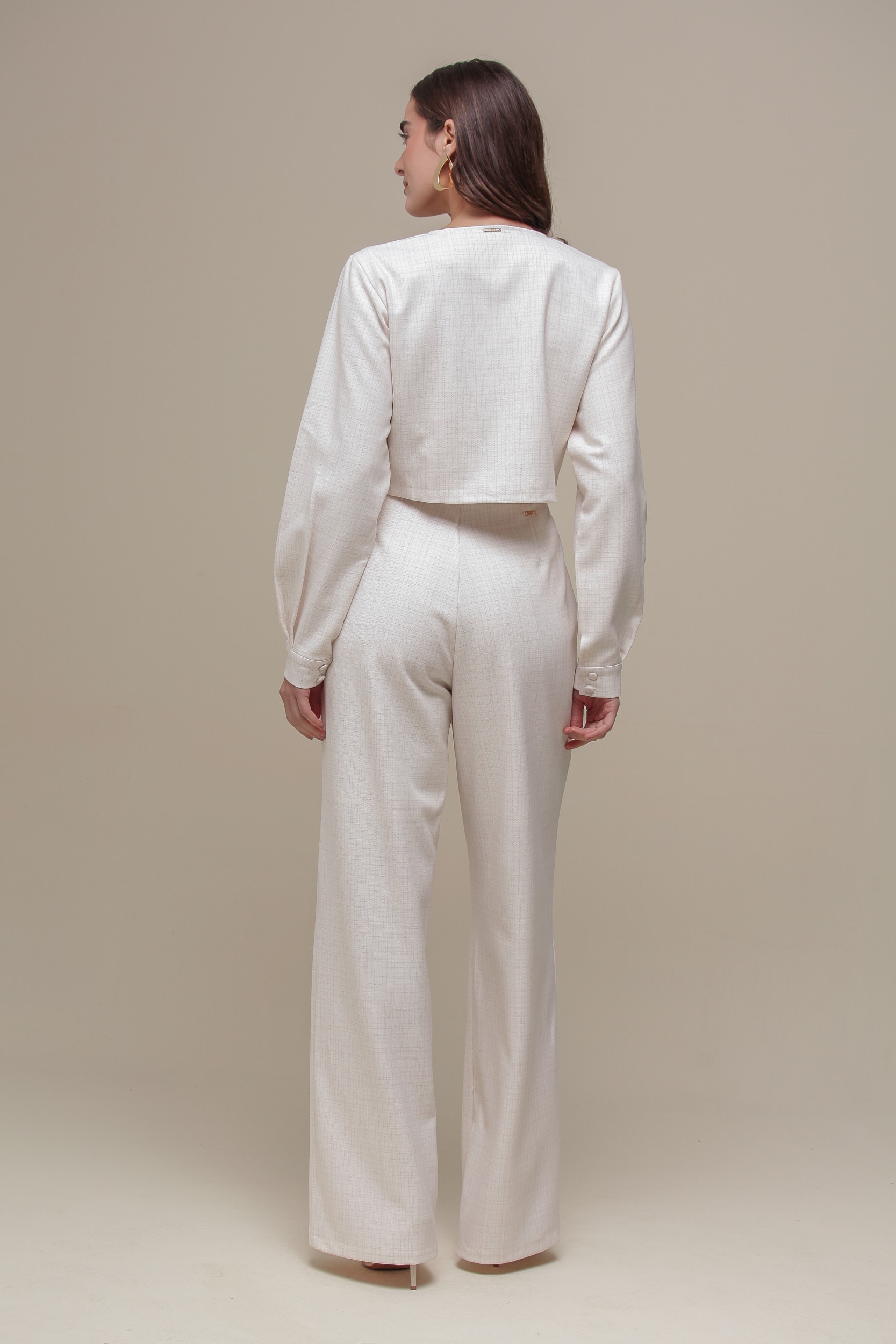 Casaqueto Tweed Bolso Off-white