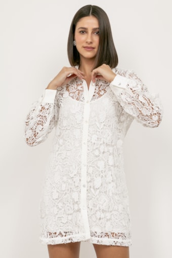 Chemise Guipure Com Forro  Off-white