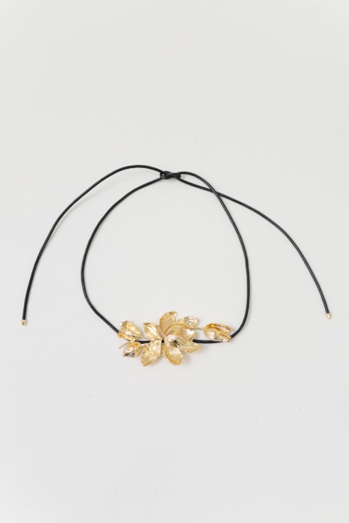 Cinto Cordão Com Flor Dourado