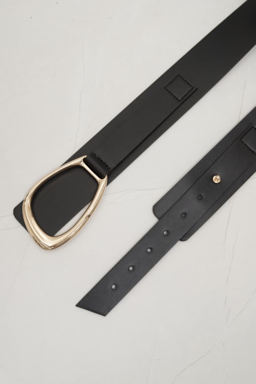 Cinto Detalhe Metal Fechamento Pino Preto