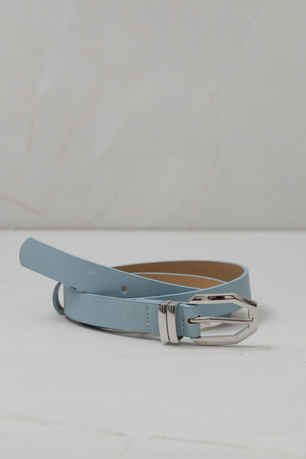 Cinto Fino Fivela Triangular  Azul