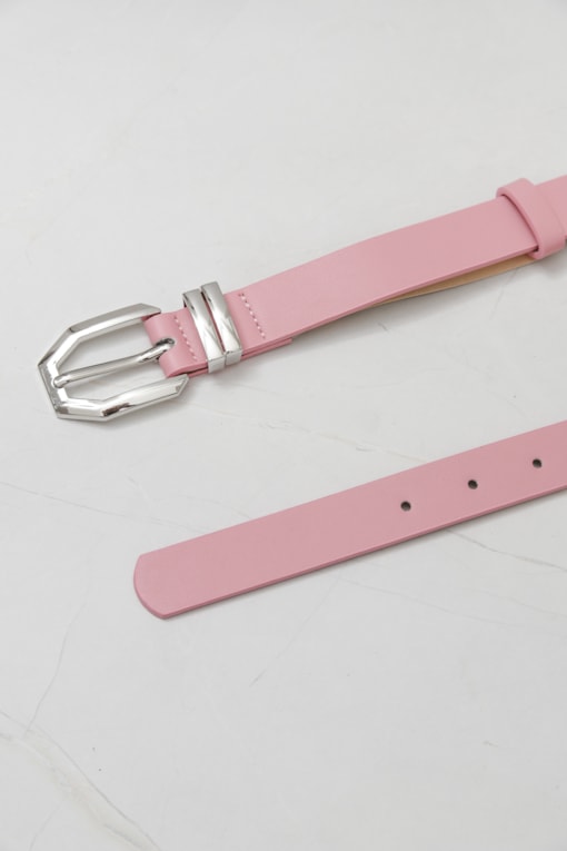 Cinto Fino Fivela Triangular  Rosa