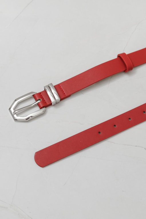 Cinto Fino Fivela Triangular  Vermelho