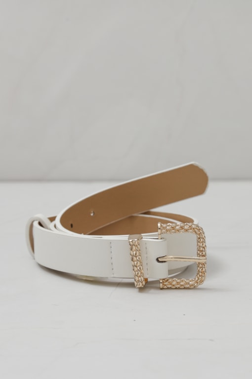 Cinto Fivela Detalhada  Off-white