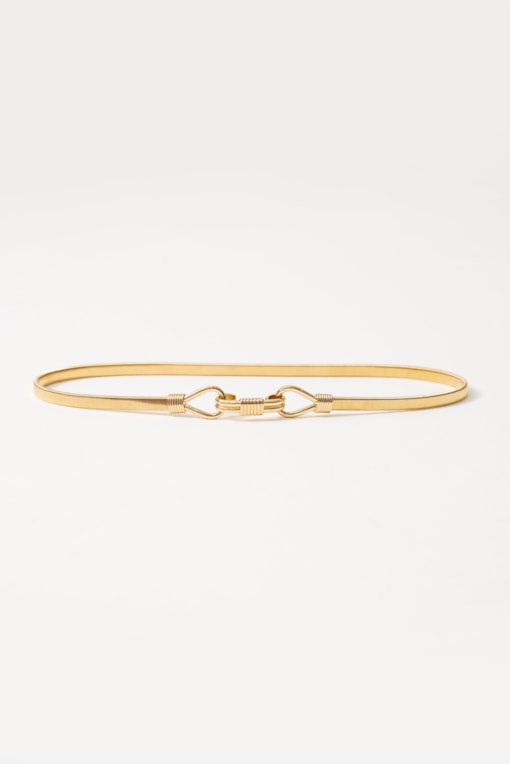 Cinto Metal Elástico Fivela Gancho Dourado