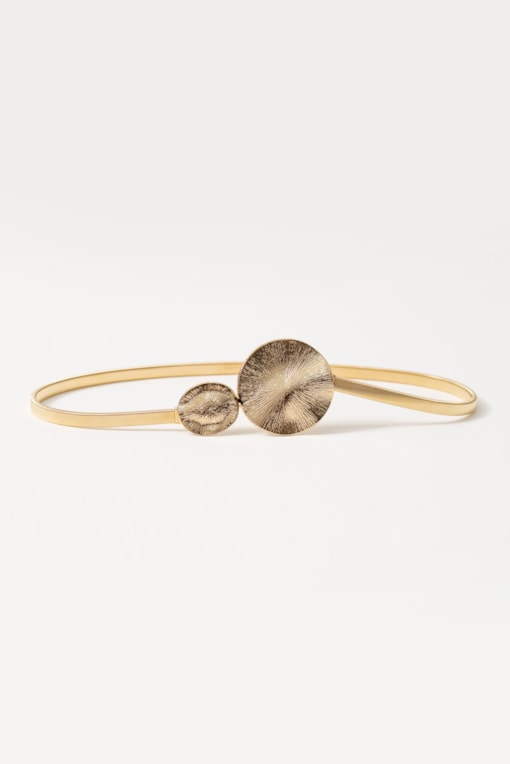 Cinto Metal Elástico Fivela Orgânica Dourado