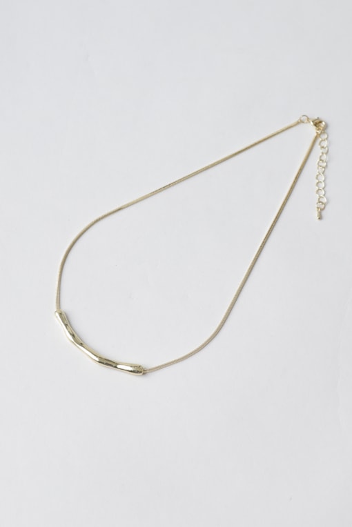 Colar Com Barra Orgânica Dourado