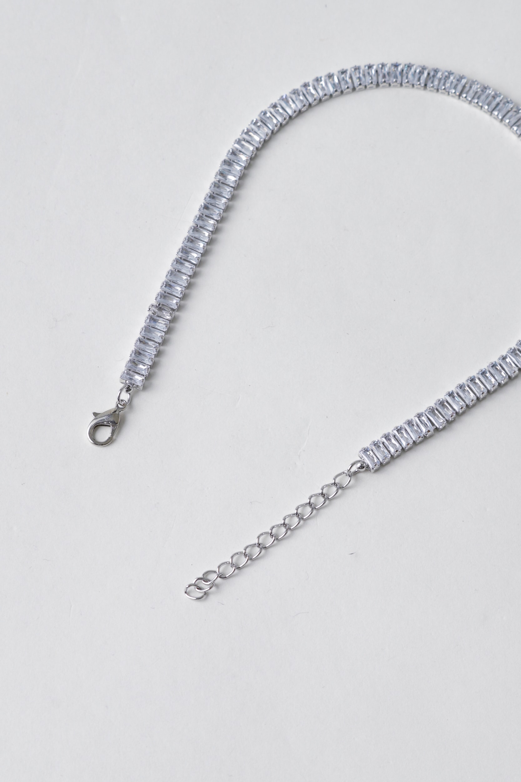 Colar Cravejado Strass Prata