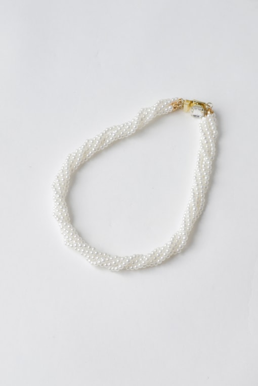 Colar Pérolas Fecho Chaton  Branco