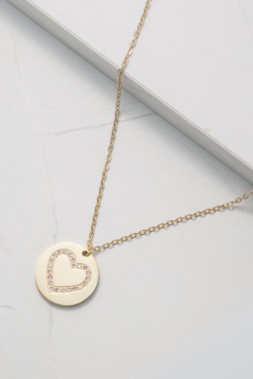 Colar Pingente Coração 
                                                     Dourado