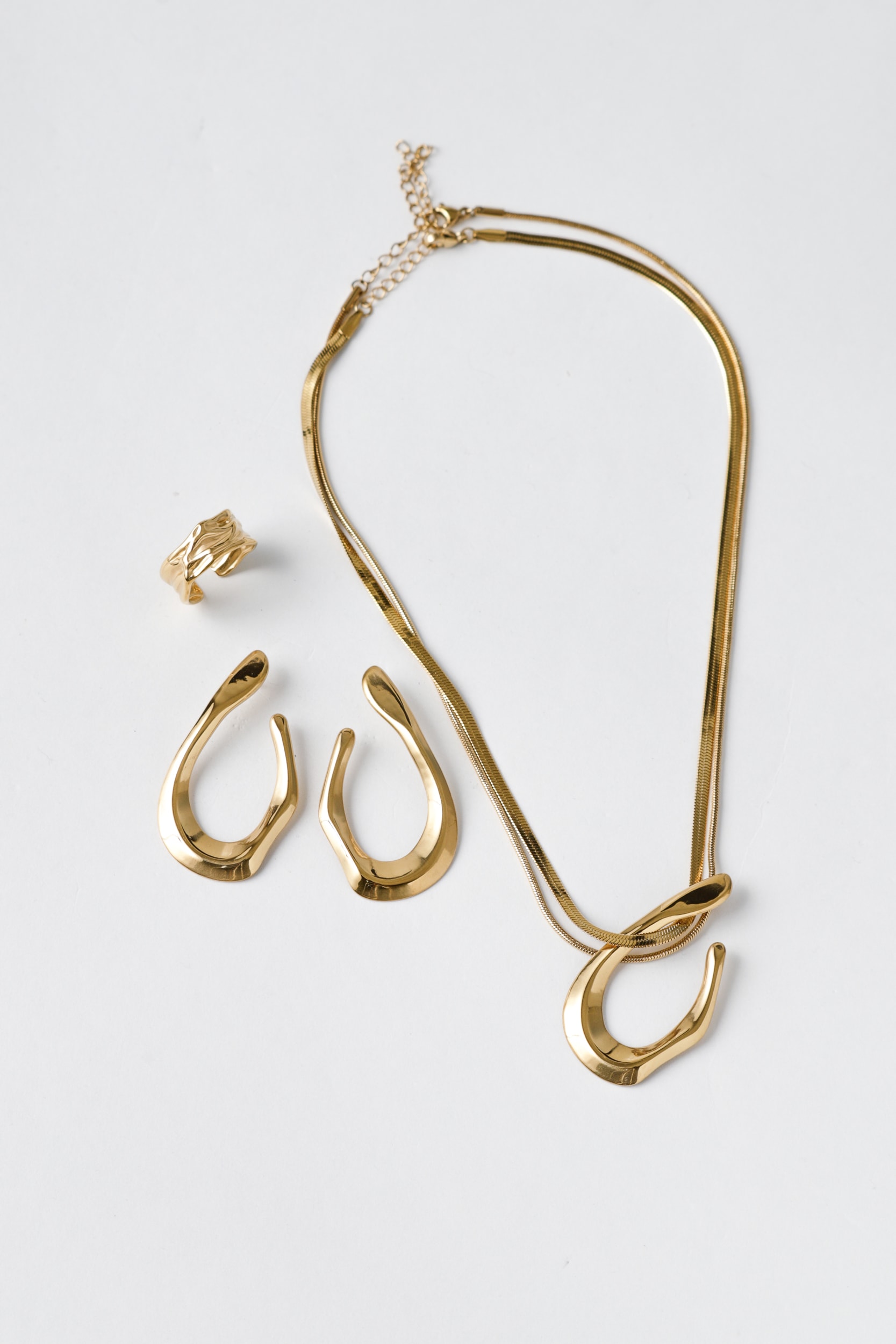 Conjunto 3 Peças Orgânicas Dourado