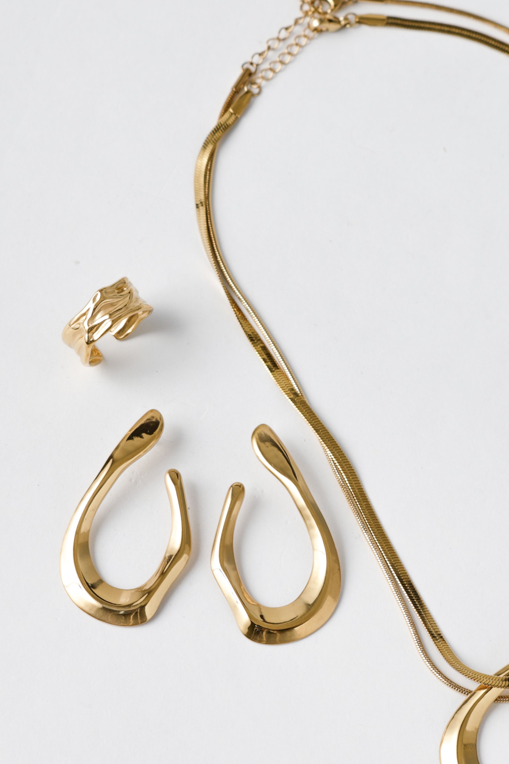 Conjunto 3 Peças Orgânicas Dourado