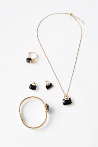 Conjunto 4 Peças Chaton Com Quadrado Preto