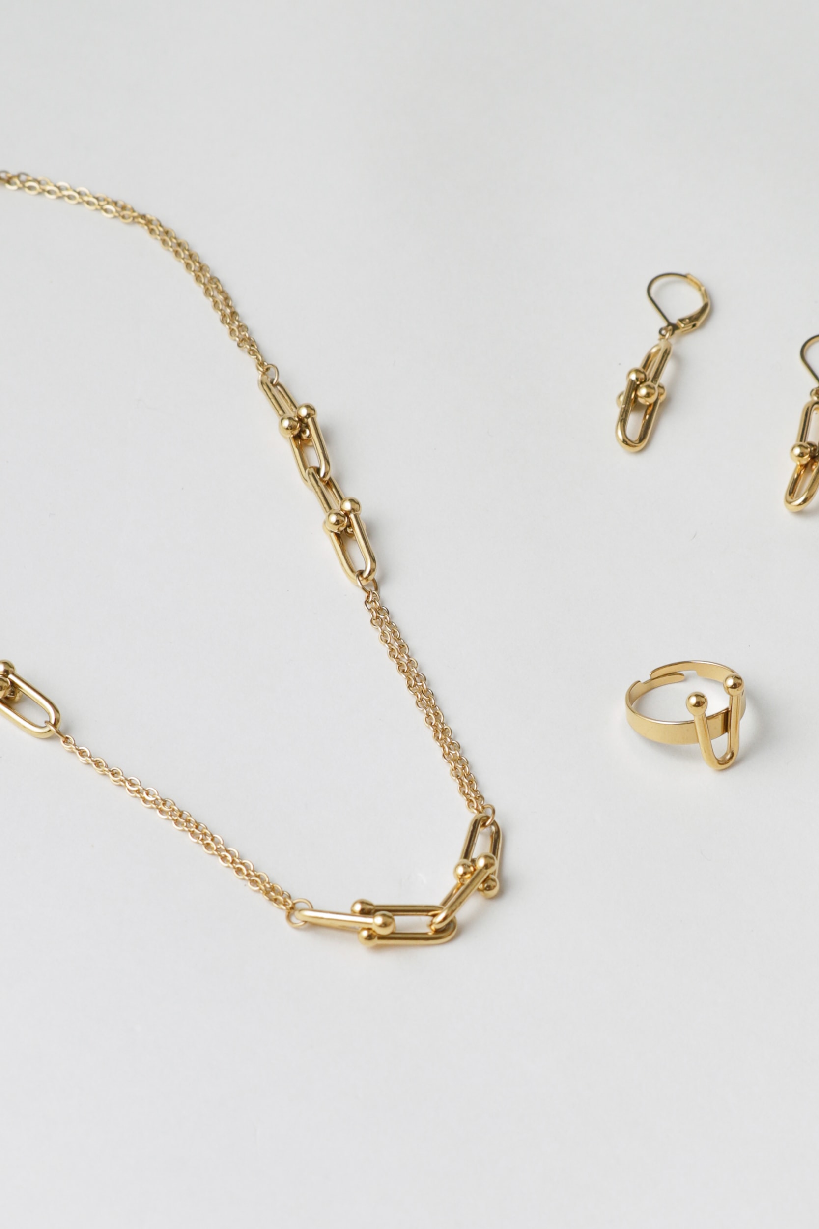 Conjunto 4 Peças Corrente Diferenciada Dourado