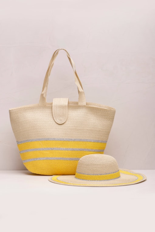 Conjunto Detalhe Listra Color Amarelo