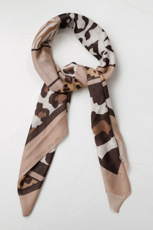 Echarpe Animal Print (86x180 cm) Bege