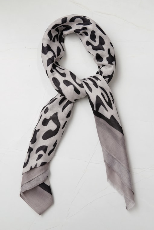 Echarpe Animal Print (86x180 cm) Cinza