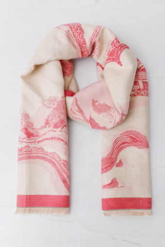 Echarpe Estampa Oriental Pink