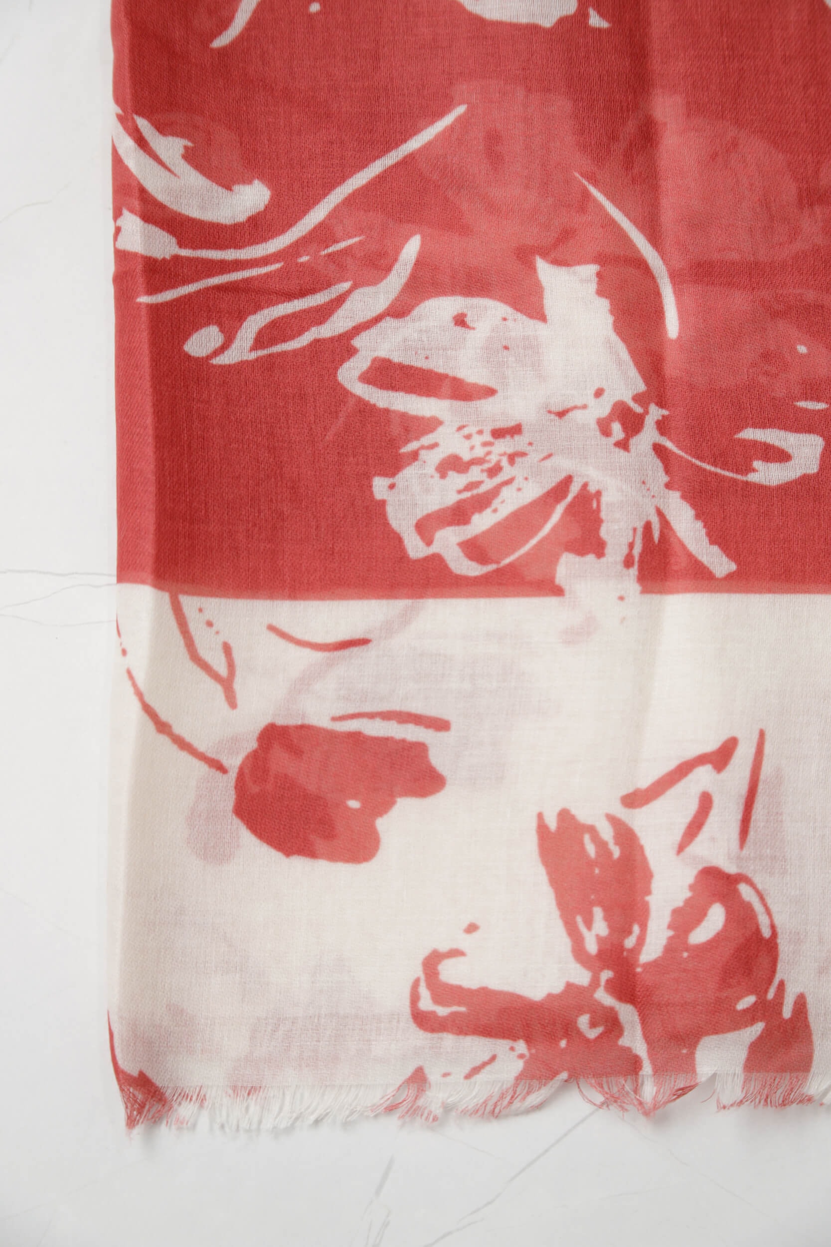 Echarpe Flores (87x180 cm) Vermelho