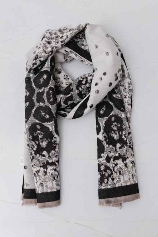 Echarpe Onça Animal Print Preto
