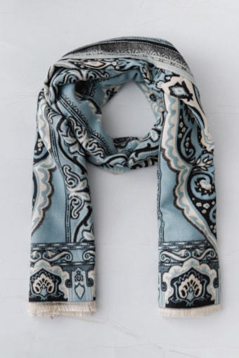 Echarpe Paisley Barrado Cinza