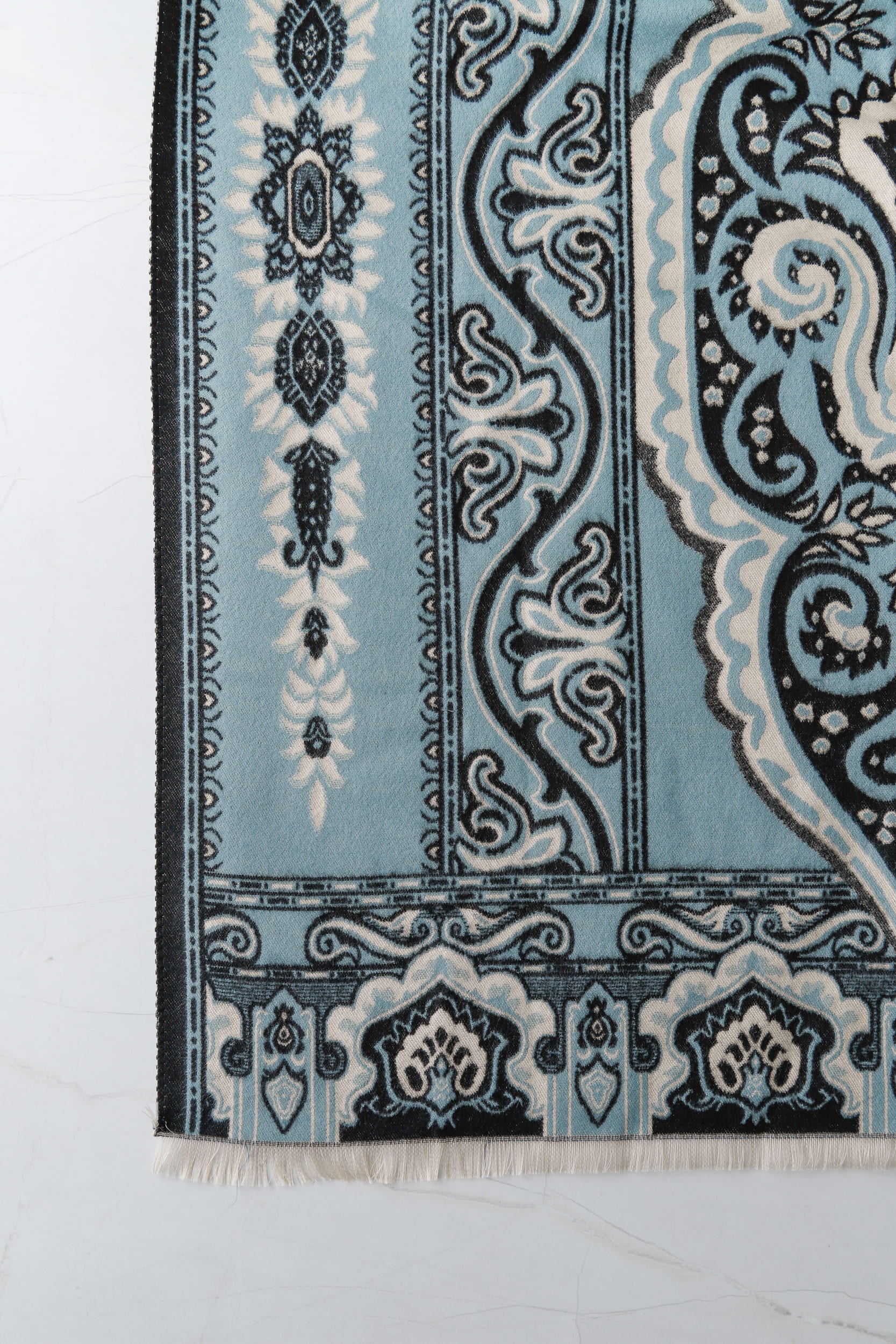 Echarpe Paisley Barrado Cinza