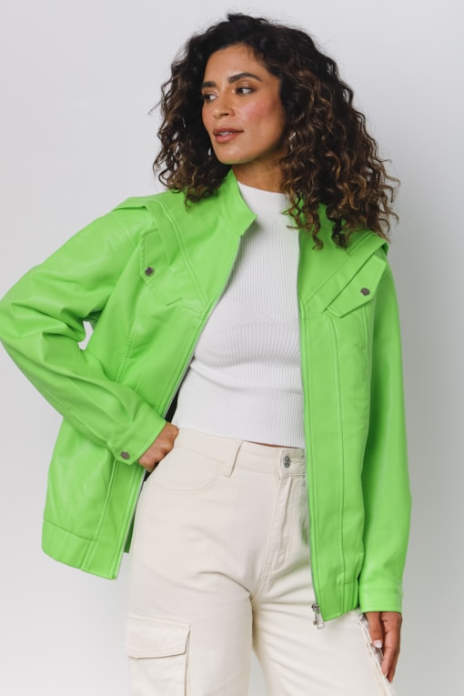 Jaqueta Oversized Pu  Verde 