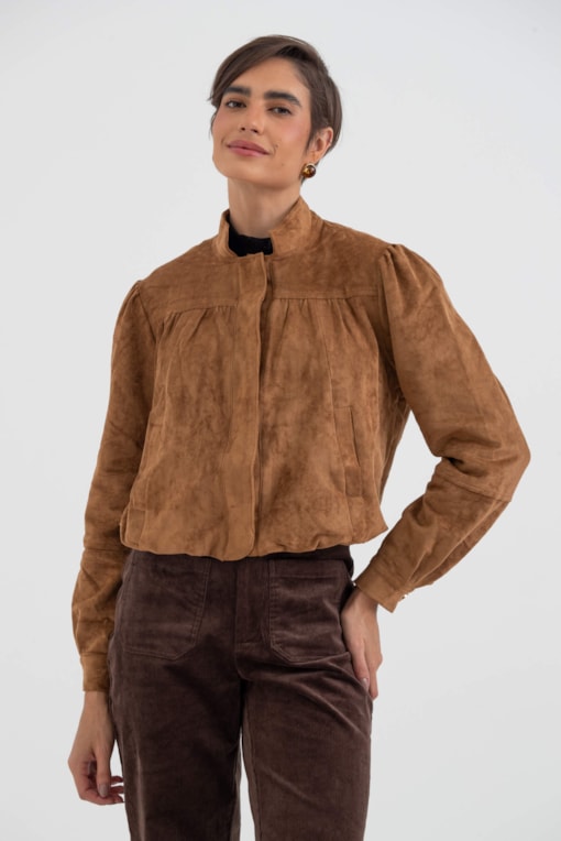 Jaqueta Suede Camel