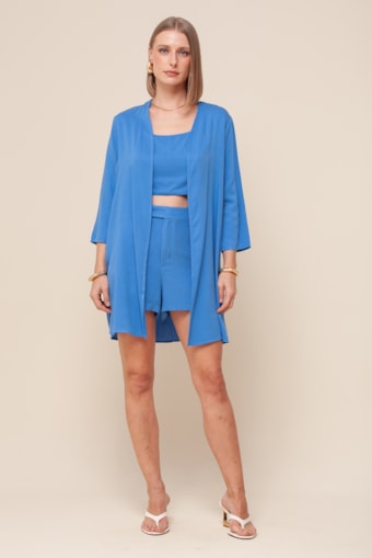 Kimono Viscolinho   Azul