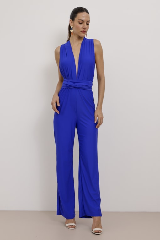 Macacão Jersey Multi Amarrações Azul