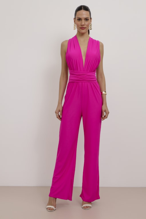 Macacão Jersey Multi Amarrações Pink