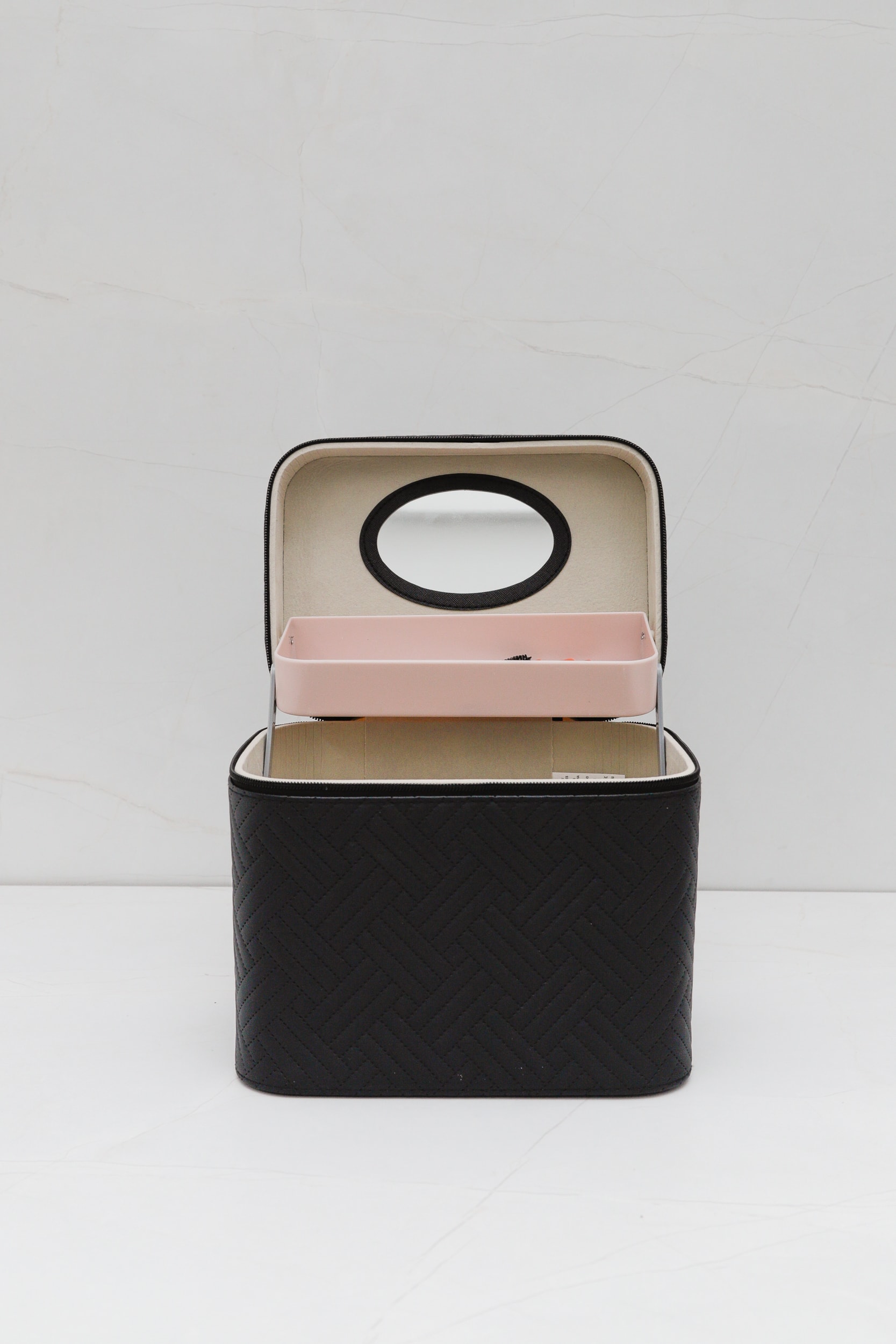 Necessaire Organizadora Com Divisória E Espelho Preto