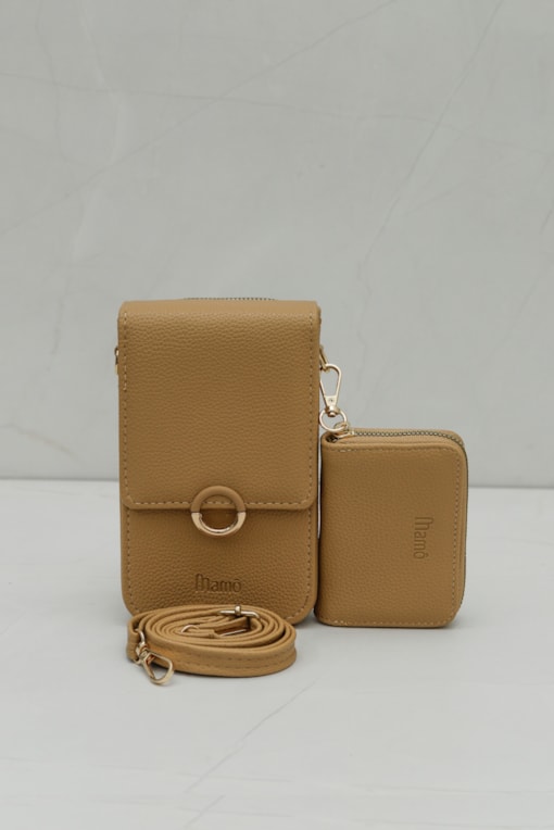 Porta Celular Fecho Argola Camel