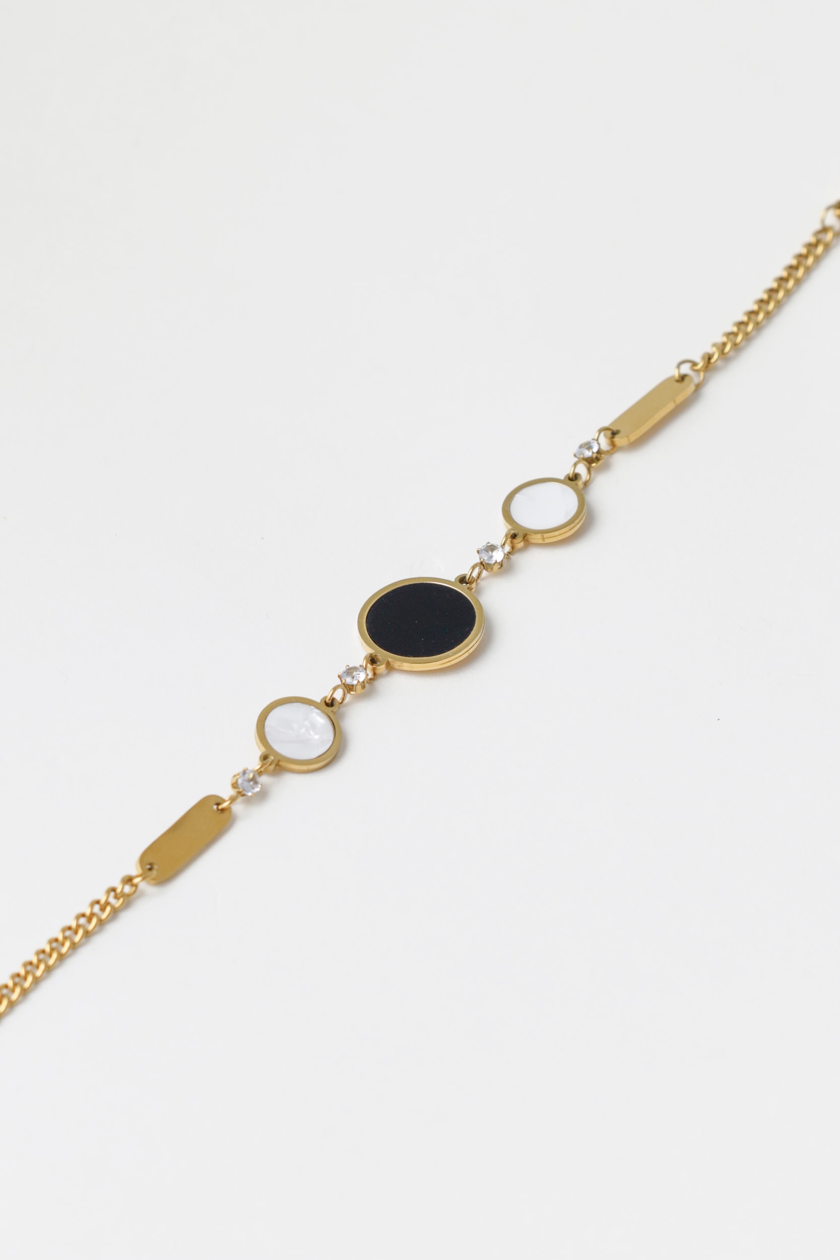 Pulseira Delicada Com Bolas Esmaltadas Dourado