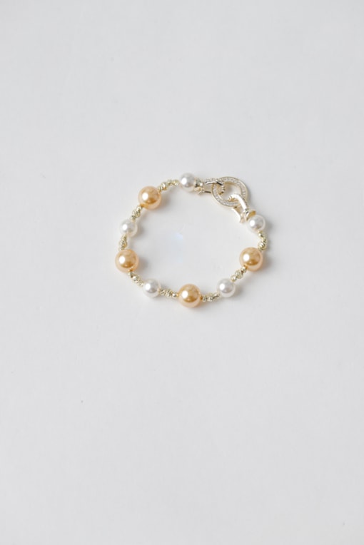 Pulseira Pérolas Multicor Dourado