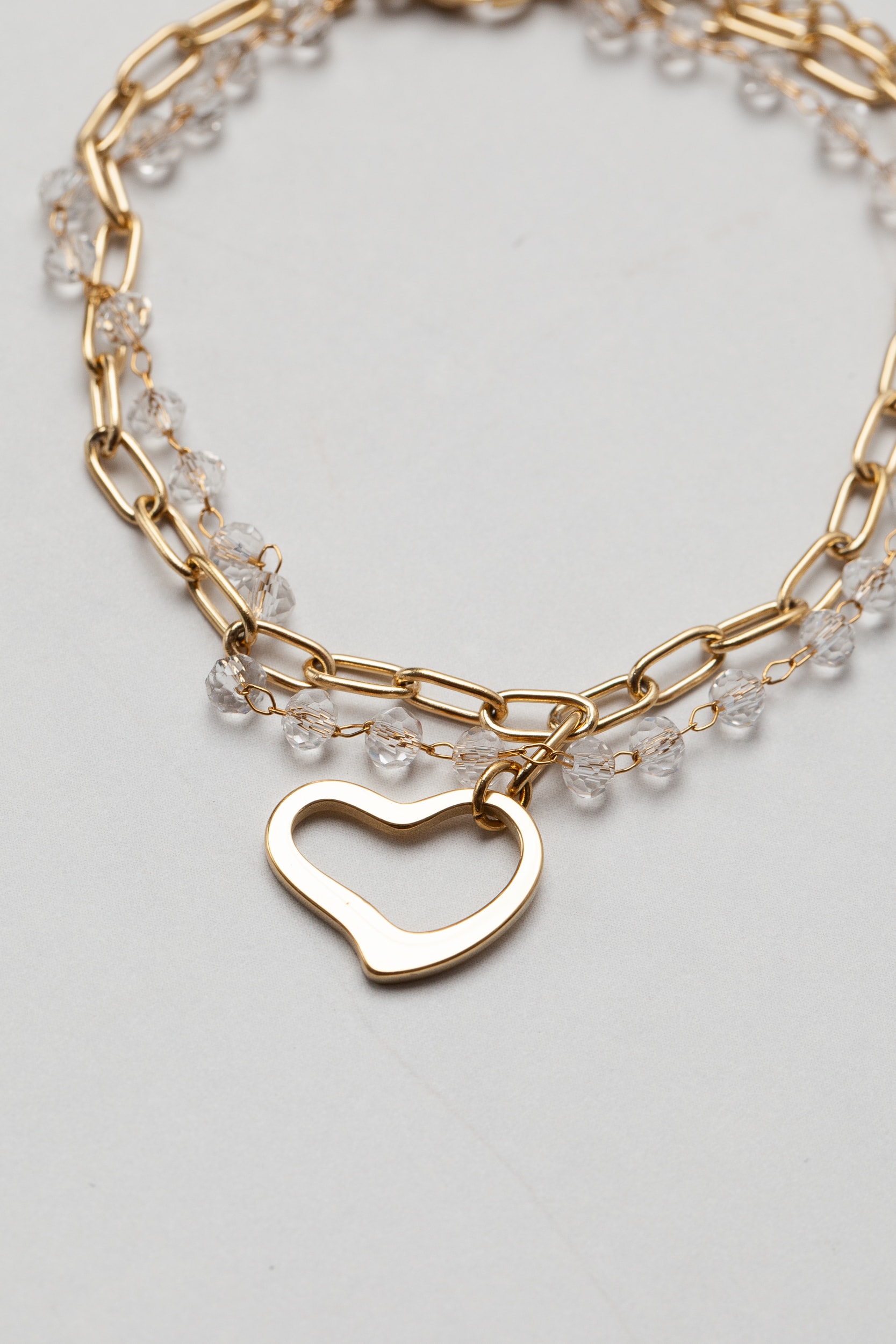 Pulseira Pingente Coração  Dourado